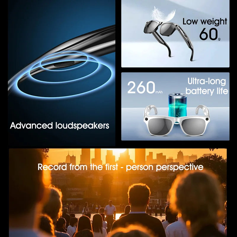 AI Smart Glasses with HD Display & Translation